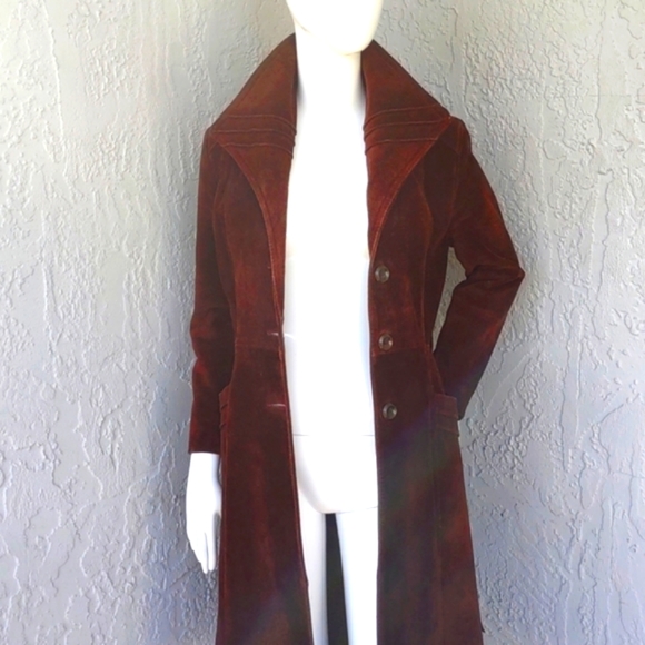 Argentinian Ladies Genuine Suede Leather Full Length Coat